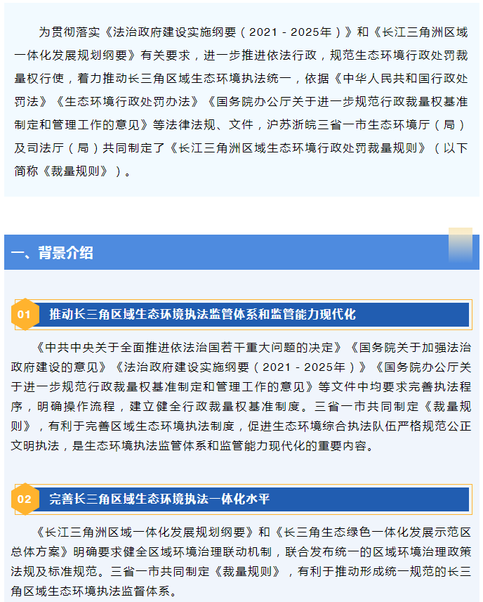 美麗長(zhǎng)三角 | 滬蘇浙皖生態(tài)環(huán)境、司法部門聯(lián)合制定生態(tài)環(huán)境行政處罰裁量規(guī)則